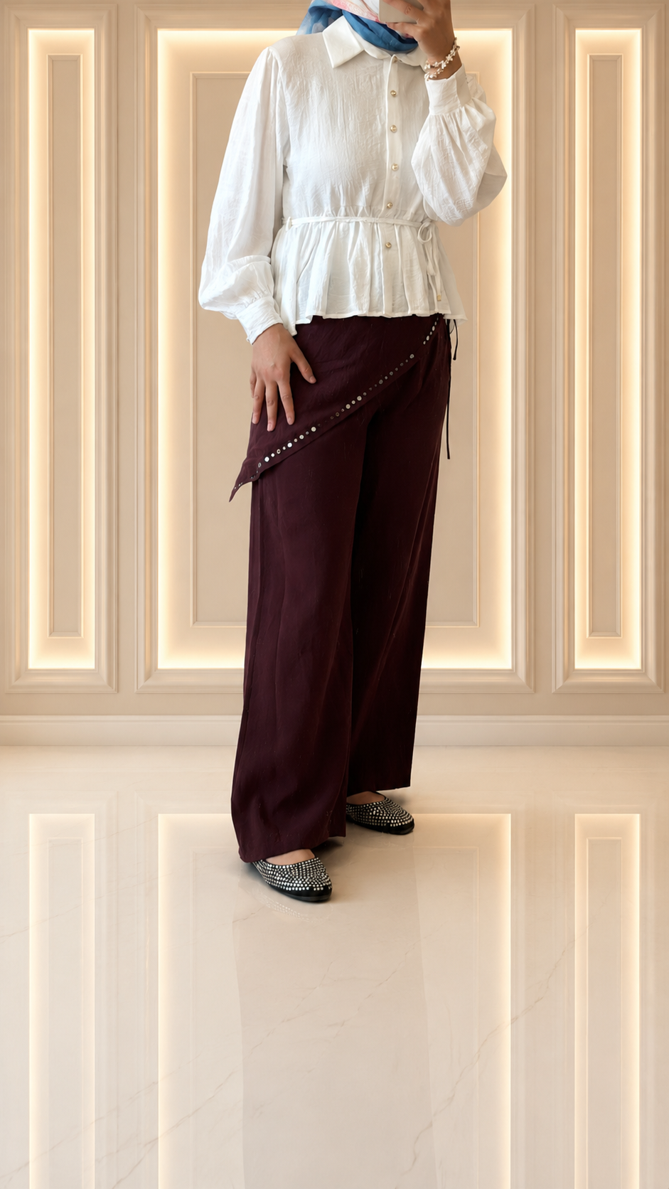Toledo Bağlamalı taş detaylı pantolon