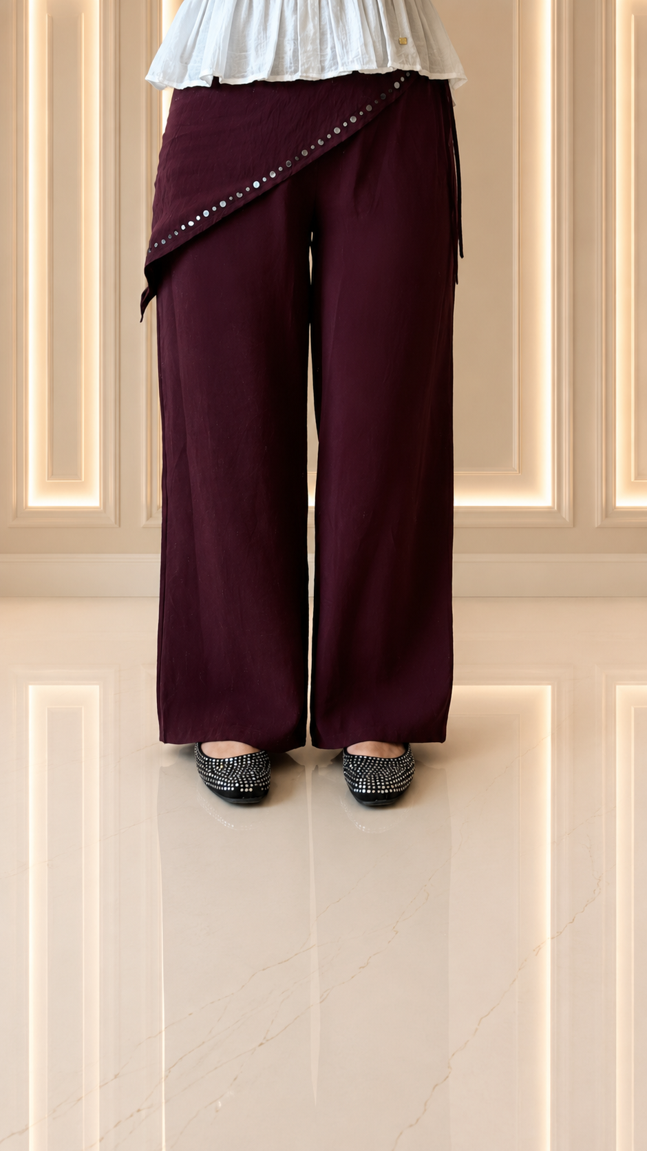 Toledo Bağlamalı taş detaylı pantolon